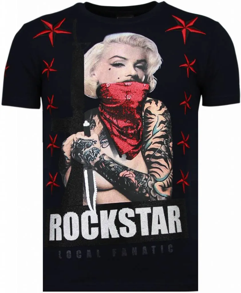 Marilyn Rockstar - Strass T-shirt - Blau